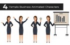 4 Female Business Animated Characters